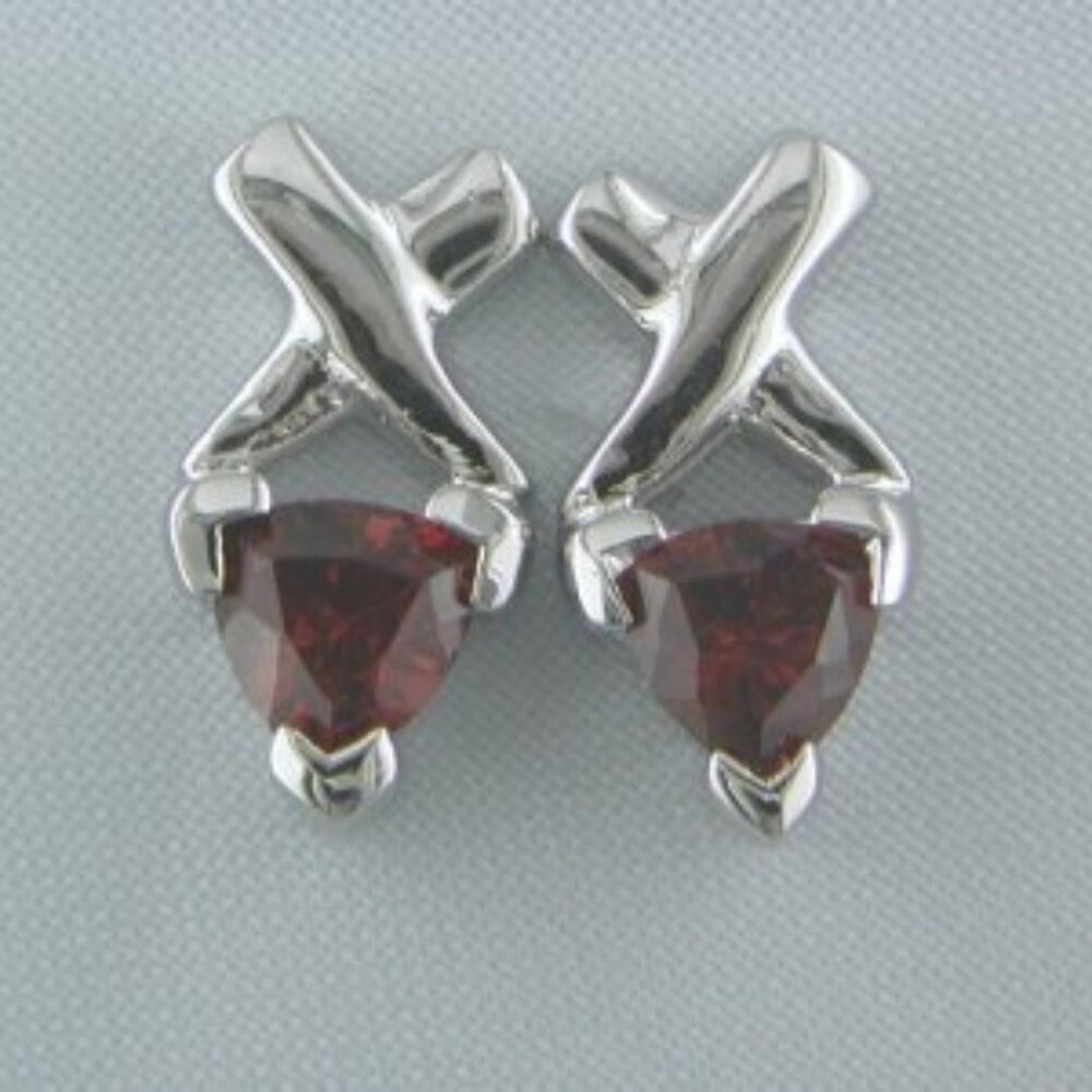 Designer Triangle African Garnet Drop Earrings